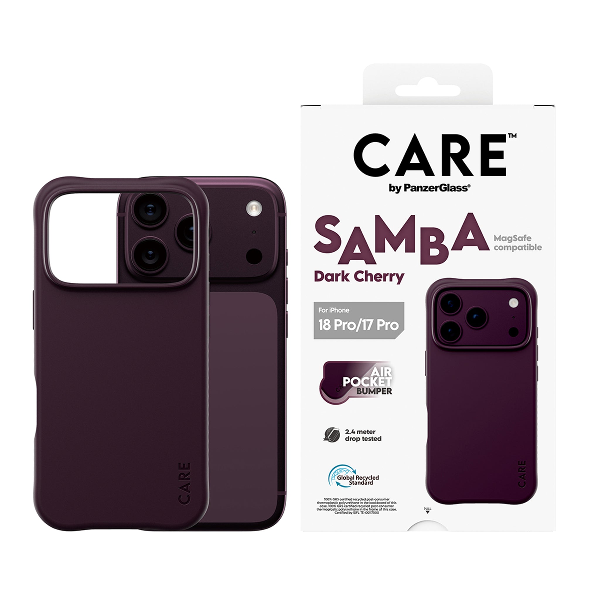CARE™ by PanzerGlass® Samba Case Dark Cherry m. MagSafe iPhone 18 Pro | 17 Pro